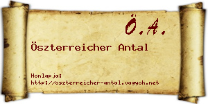 Öszterreicher Antal névjegykártya